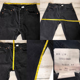 Black Vintage 501 Levi’s Jeans 30” 31” #1986