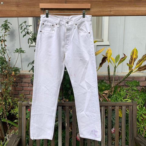 Vintage 1990’s White Levi’s Jeans 28” 29” #2932