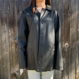 Vintage Leather Trench Coat SZ L #39