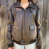 Vintage Leather Bomber Jacket SZ MED #54