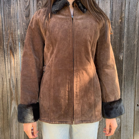 Vintage 1990’s Brown Leather Jacket SZ SMALL #55