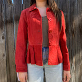 Vintage Red Leather Jacket SZ XS/S #46