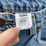 Vintage 1990’s 505 Orange Tab Levi’s Jeans 32” 33” #3053