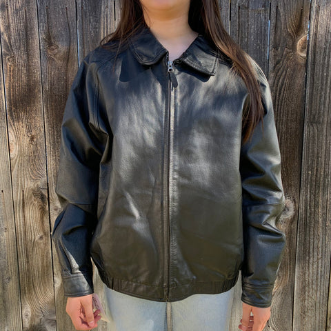 Vintage Bomber Leather Jacket SZ MED #23