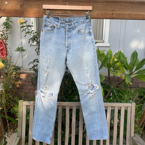 Vintage 1990’s Distressed 501 Levi’s Jeans 26” 27” #2792