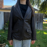 Dark Brown Leather Jacket SZ M #11