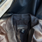 Dark Brown Leather Jacket SZ M #11