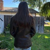 Dark Brown Leather Jacket SZ M #11