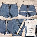 Vintage Lace Up Denim Shorts 30” 31” #1845