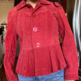 Vintage Red 1990’s Leather Jacket SZ SMALL